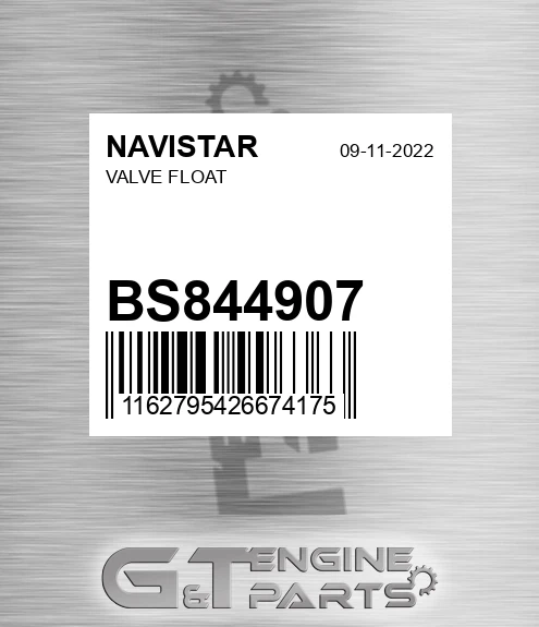 BS844907 Valve Float