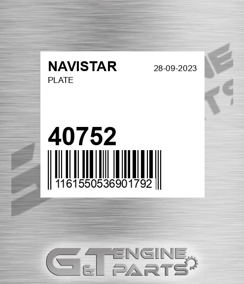 40752 NAVISTAR Plate