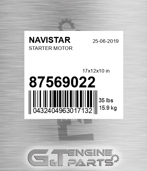 87569022 Starter Motor