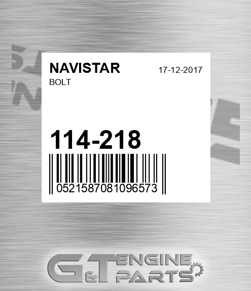 114-218 Bolt for NAVISTAR