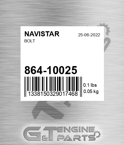 864-10025 Bolt