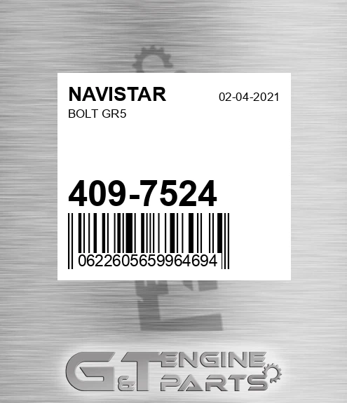409-7524 Bolt Gr5