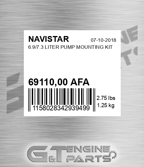 69110,00 AFA 6.9/7.3 Liter Pump Mounting Kit for NAVISTAR