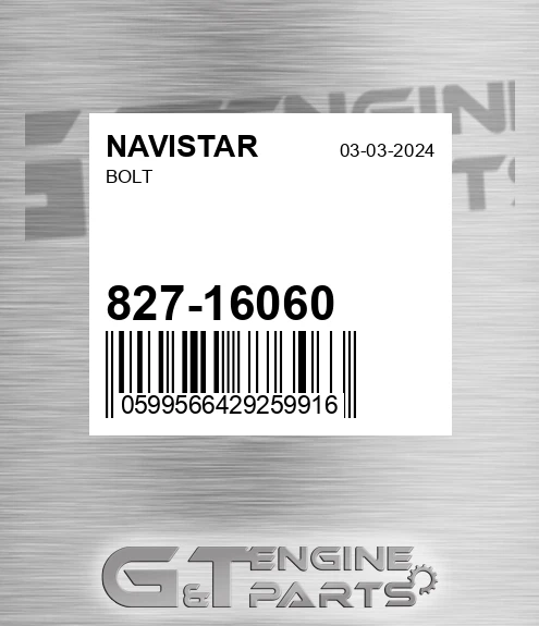 827-16060 Bolt