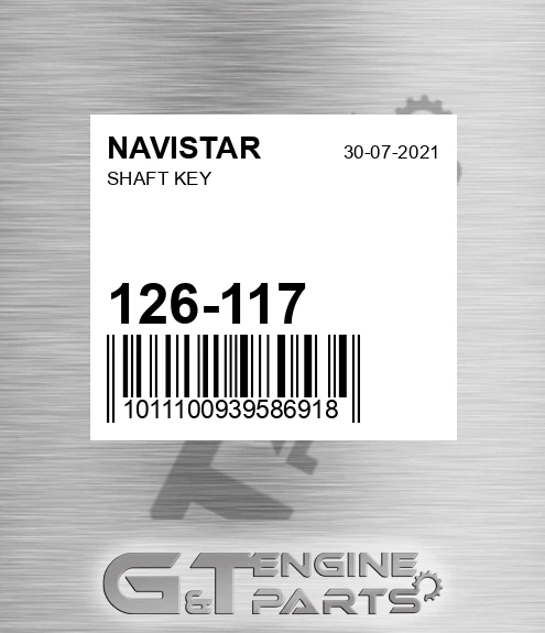 126-117 Shaft Key for NAVISTAR