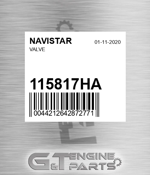 115817HA Valve