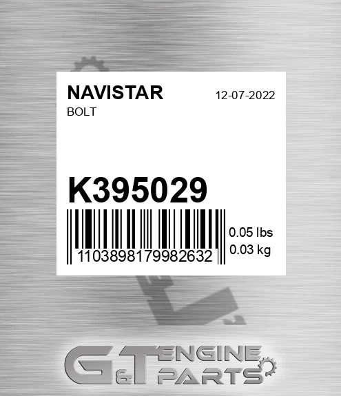 K395029 Bolt