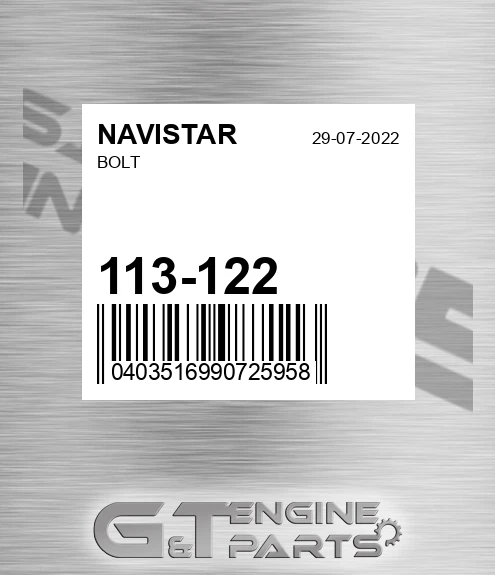 113-122 Bolt for NAVISTAR