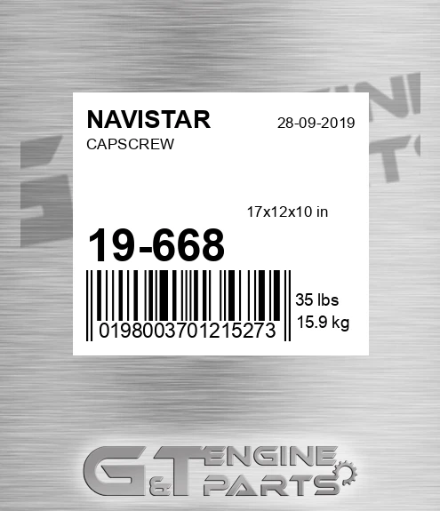 19-668 Capscrew