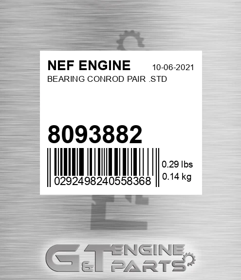 8093882 Bearing Conrod Pair .std