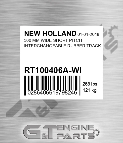 RT100406A-WI 300 Mm Wide Short Pitch Interchangeable Rubber Track