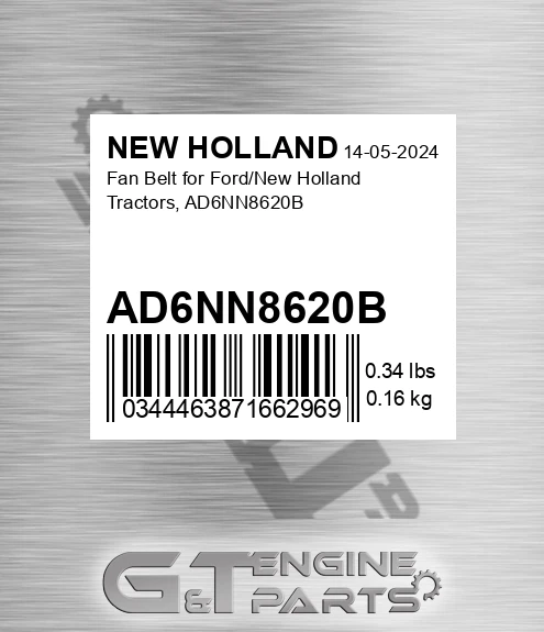 AD6NN8620B Fan Belt For Ford/ Tractors, for NEW HOLLAND