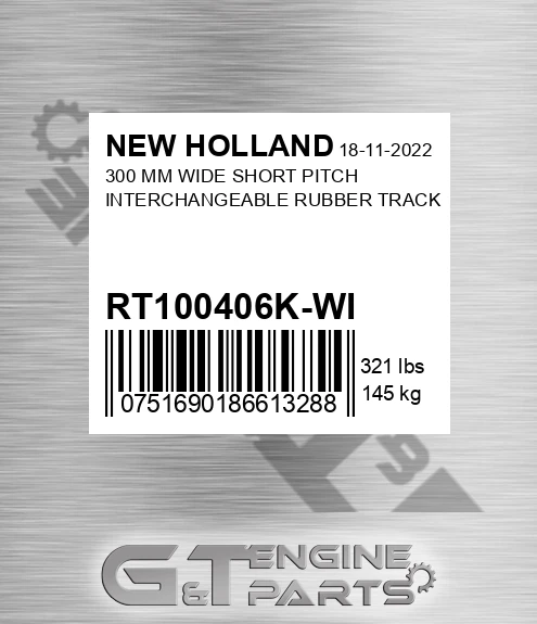 RT100406K-WI 300 Mm Wide Short Pitch Interchangeable Rubber Track