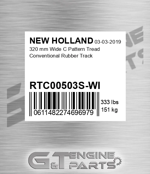 RTC00503S-WI 320 Mm Wide C Pattern Tread Conventional Rubber Track