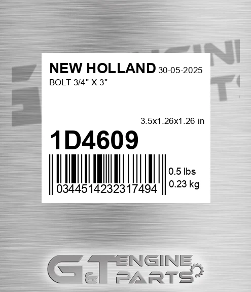 1D4609 Bolt 3/4" X 3"