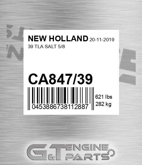 CA847/39 39 Tla Salt 5/8 for NEW HOLLAND