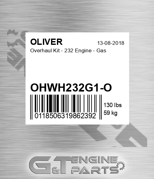 OHWH232G1-O Overhaul Kit - 232 Engine - Gas