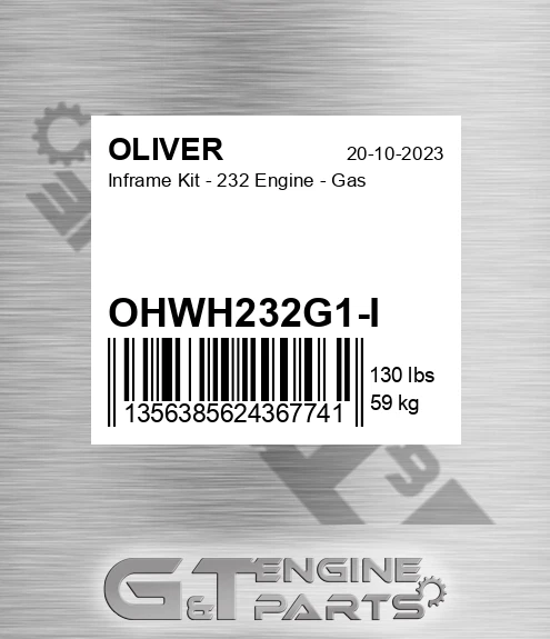 OHWH232G1-I Inframe Kit - 232 Engine - Gas