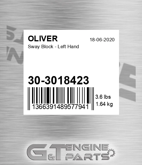 30-3018423 Sway Block - Left Hand