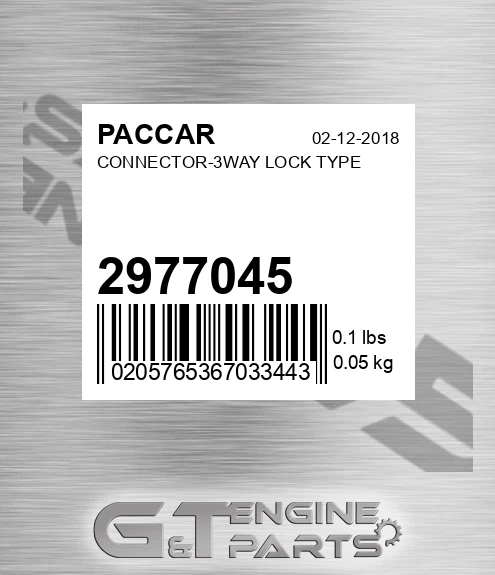 2977045 Connector-3way Lock Type for PACCAR