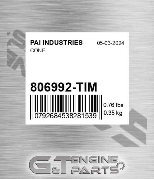 806992-TIM Cone for PAI INDUSTRIES