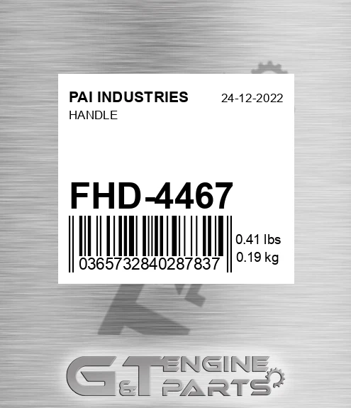 FHD-4467 Handle for PAI INDUSTRIES