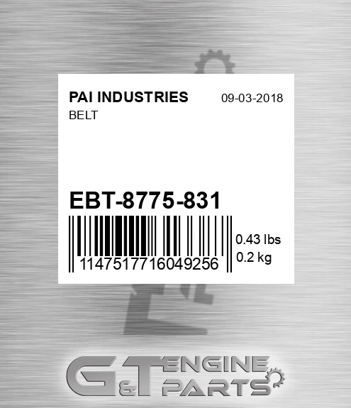 EBT-8775-831 Belt