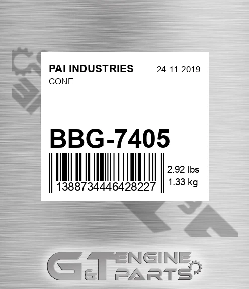 BBG-7405 Cone for PAI INDUSTRIES