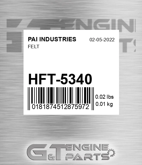 HFT-5340 Felt for PAI INDUSTRIES