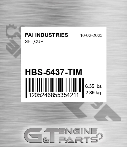 HBS-5437-TIM Set,cup for PAI INDUSTRIES