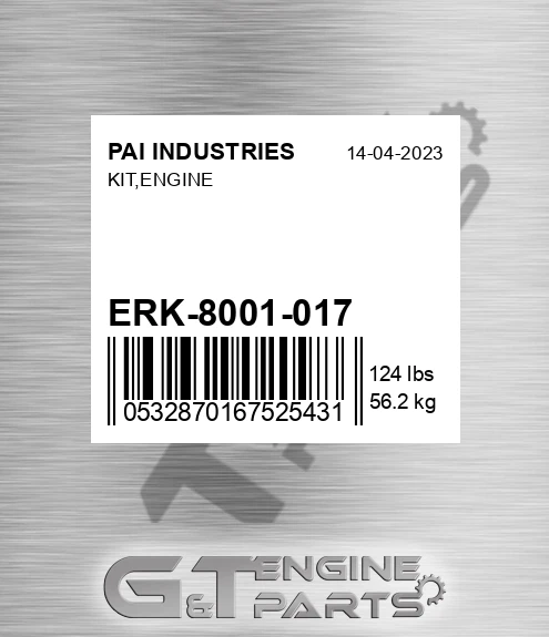 ERK-8001-017 Kit,engine for PAI INDUSTRIES