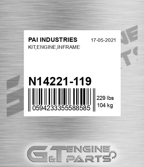 N14221-119 Kit,engine,inframe for PAI INDUSTRIES