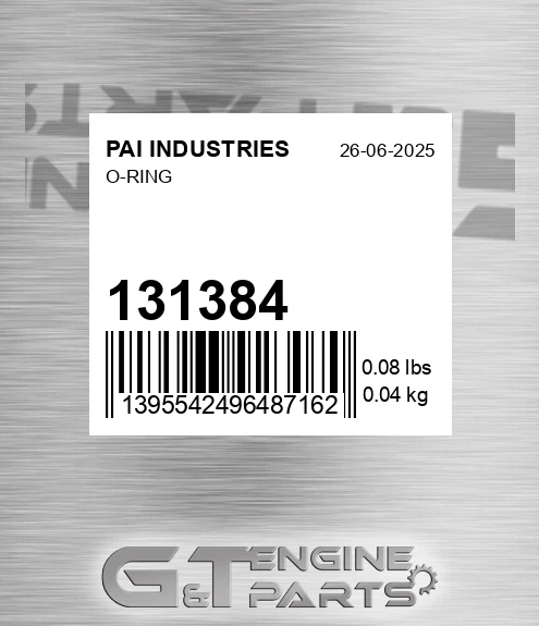 131384 O-ring for PAI INDUSTRIES