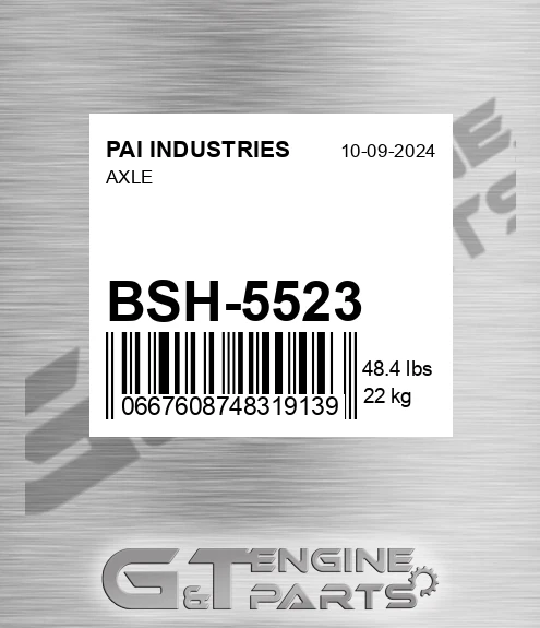 BSH-5523 Axle for PAI INDUSTRIES