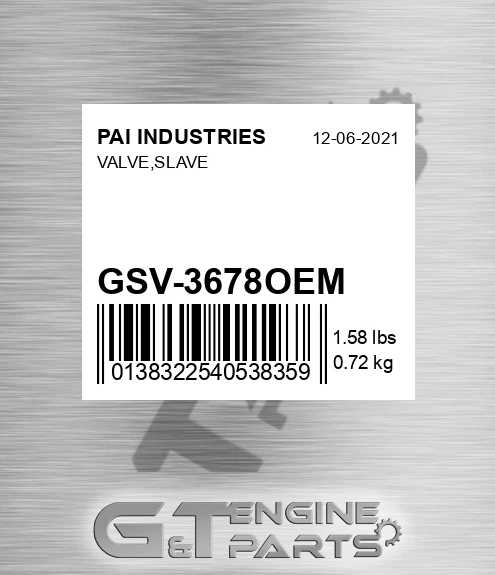 GSV-3678OEM Valve,slave