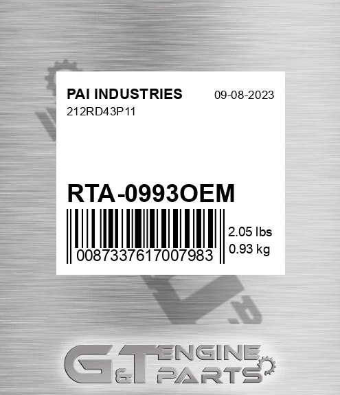 RTA-0993OEM 212rd43p11