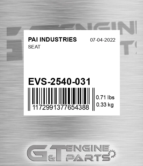 EVS-2540-031 Seat