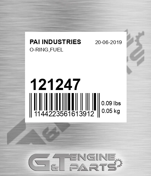 121247 O-ring,fuel for PAI INDUSTRIES