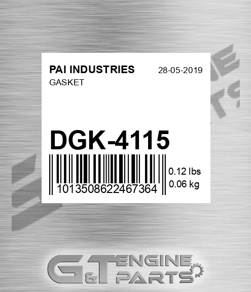 DGK-4115 Gasket for PAI INDUSTRIES