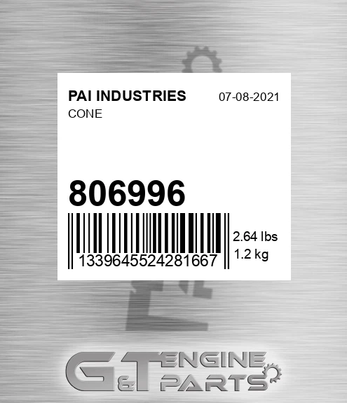 806996 Cone for PAI INDUSTRIES