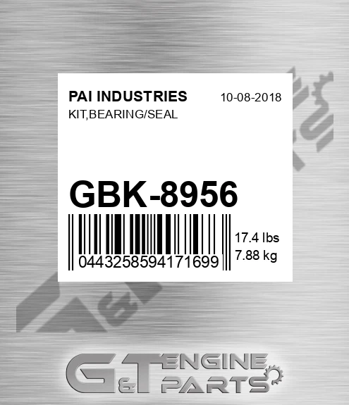 GBK-8956 Kit,bearing/seal for PAI INDUSTRIES
