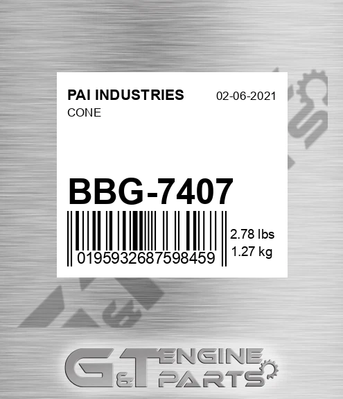 BBG-7407 Cone for PAI INDUSTRIES