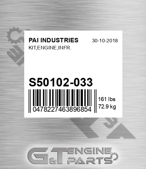 S50102-033 Kit,engine,infr. for PAI INDUSTRIES