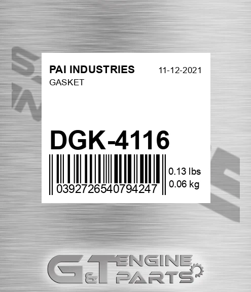 DGK-4116 Gasket for PAI INDUSTRIES