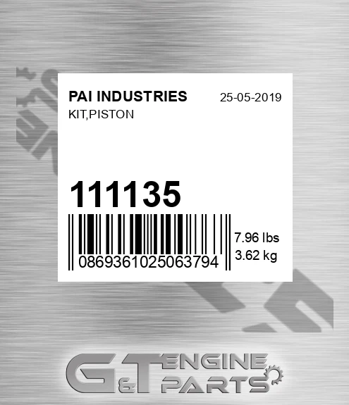 111135 Kit,piston