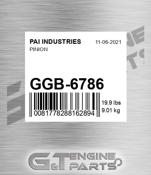 GGB-6786 Pinion for PAI INDUSTRIES