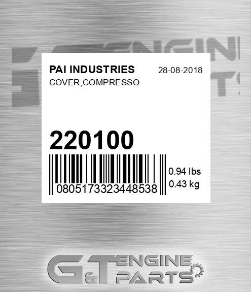 220100 Cover,compresso for PAI INDUSTRIES