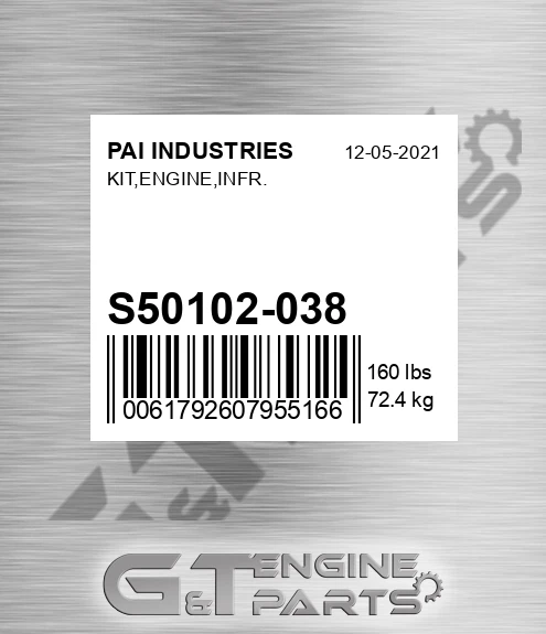 S50102-038 Kit,engine,infr. for PAI INDUSTRIES