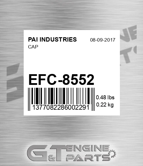 EFC-8552 Cap for PAI INDUSTRIES