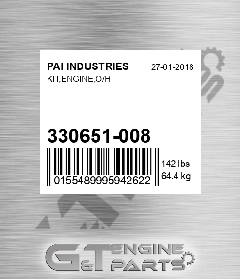 330651-008 Kit,engine,o/h for PAI INDUSTRIES